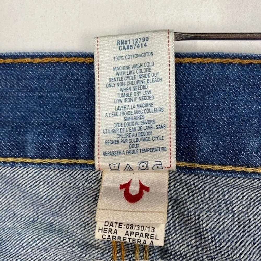 True Religion Straight Old Multi QT Mens Blue Denim‎ Jeans Size 38